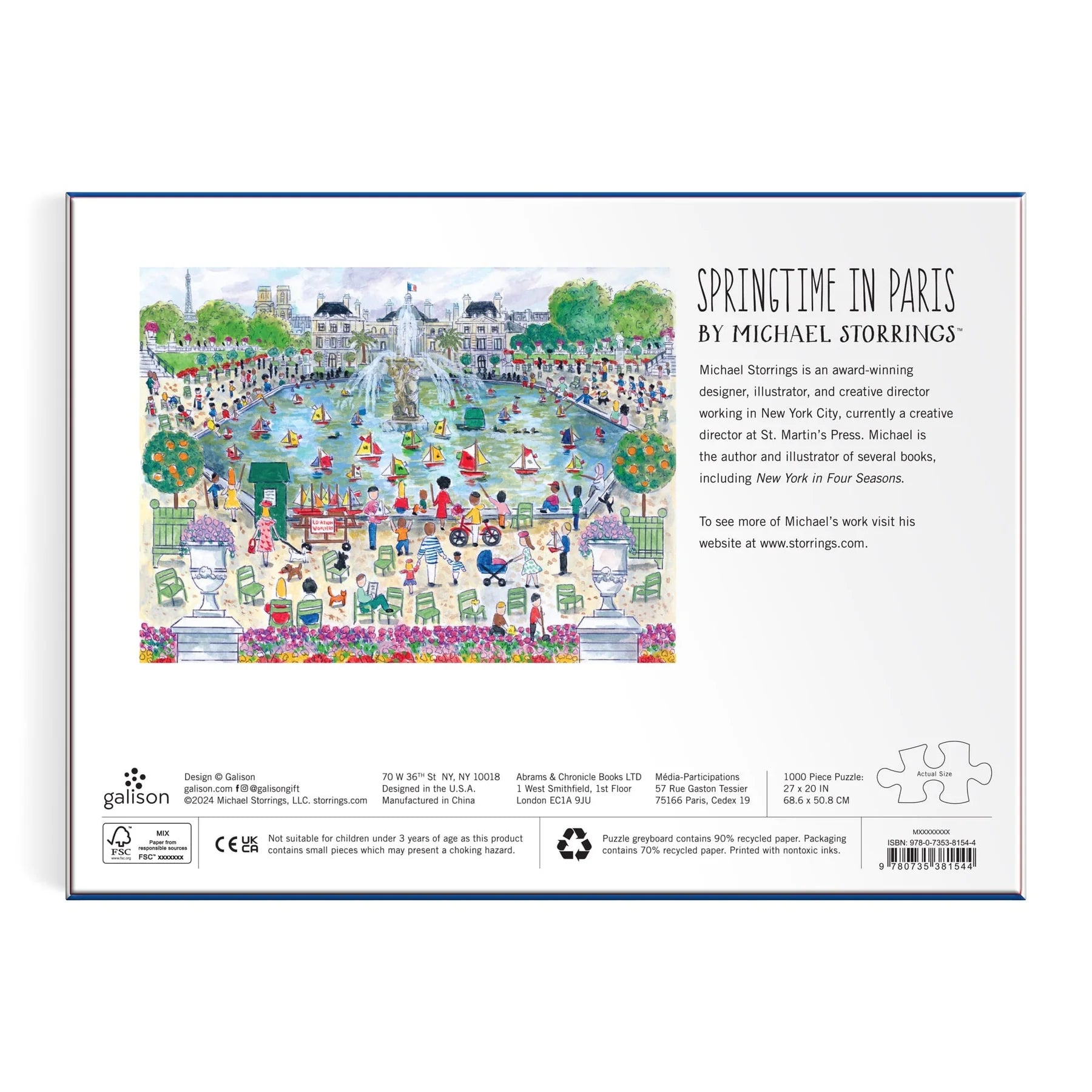 Michael Storrings Springtime in Paris - 1000 Piece Jigsaw Puzzle - Galison - littleyoyo.ca