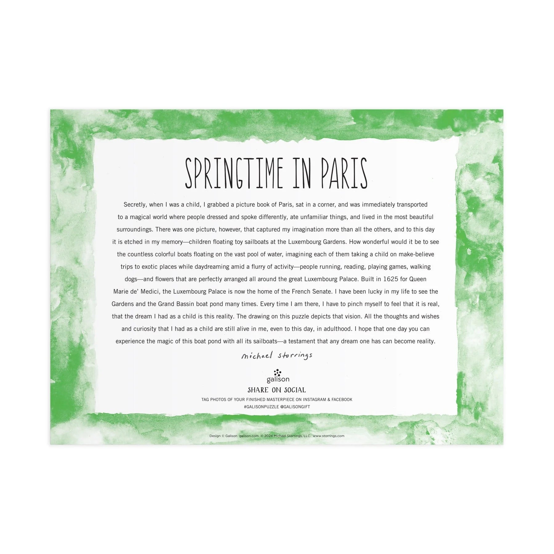 Michael Storrings Springtime in Paris - 1000 Piece Jigsaw Puzzle - Galison - littleyoyo.ca