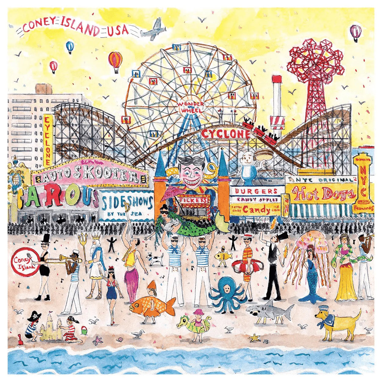 Michael Storrings Summer at the Amusement Park - 500pc Jigsaw Puzzle - Galison - littleyoyo.ca