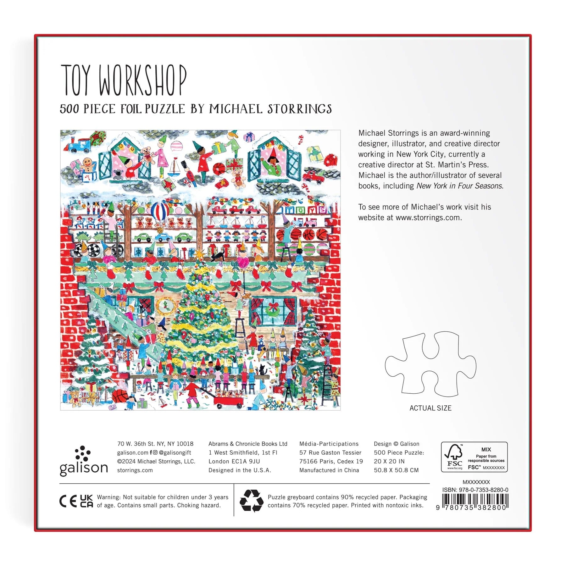 Michael Storrings Toy Workshop - 500 Piece Foil Jigsaw Puzzle - Galison - littleyoyo.ca