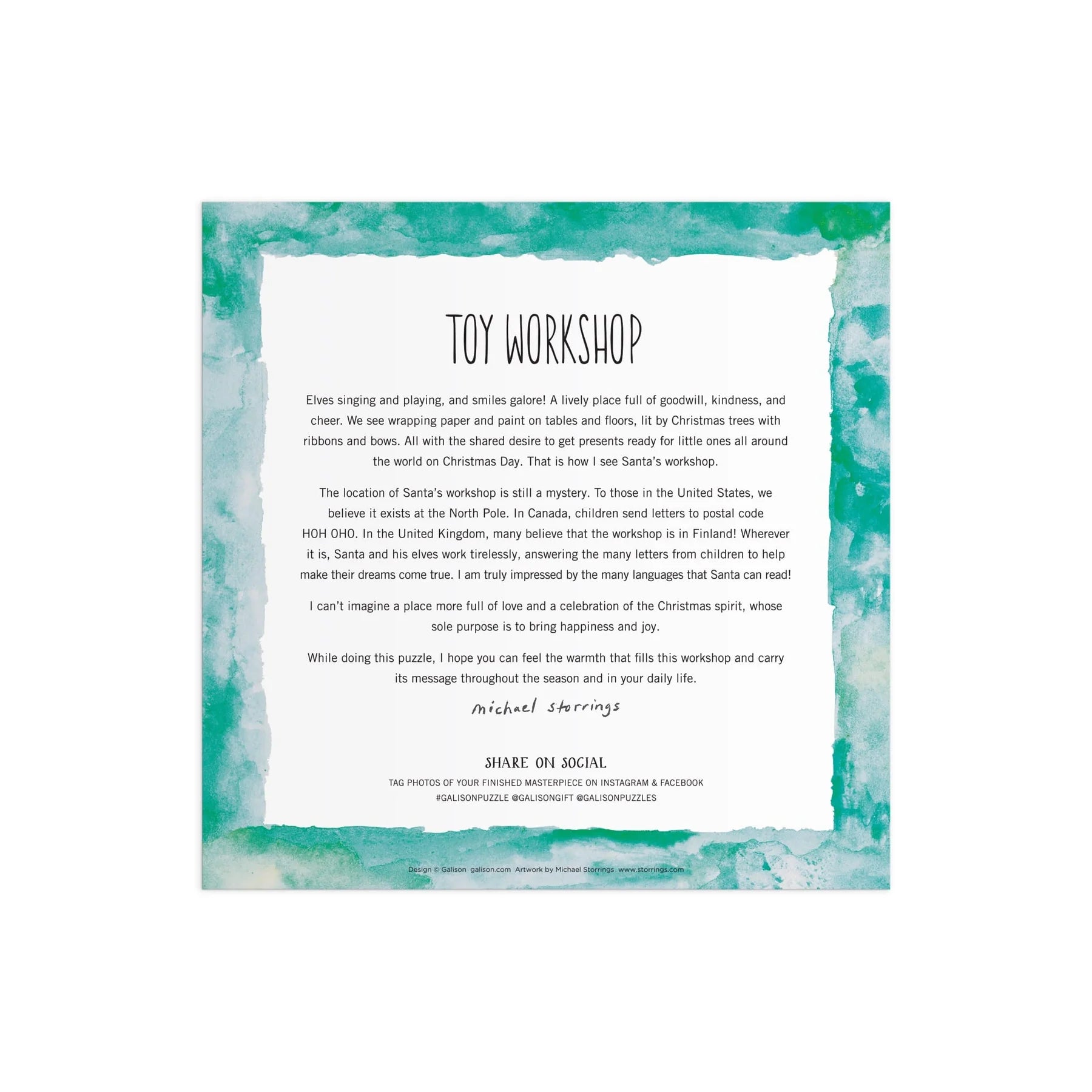 Michael Storrings Toy Workshop - 500 Piece Foil Jigsaw Puzzle - Galison - littleyoyo.ca