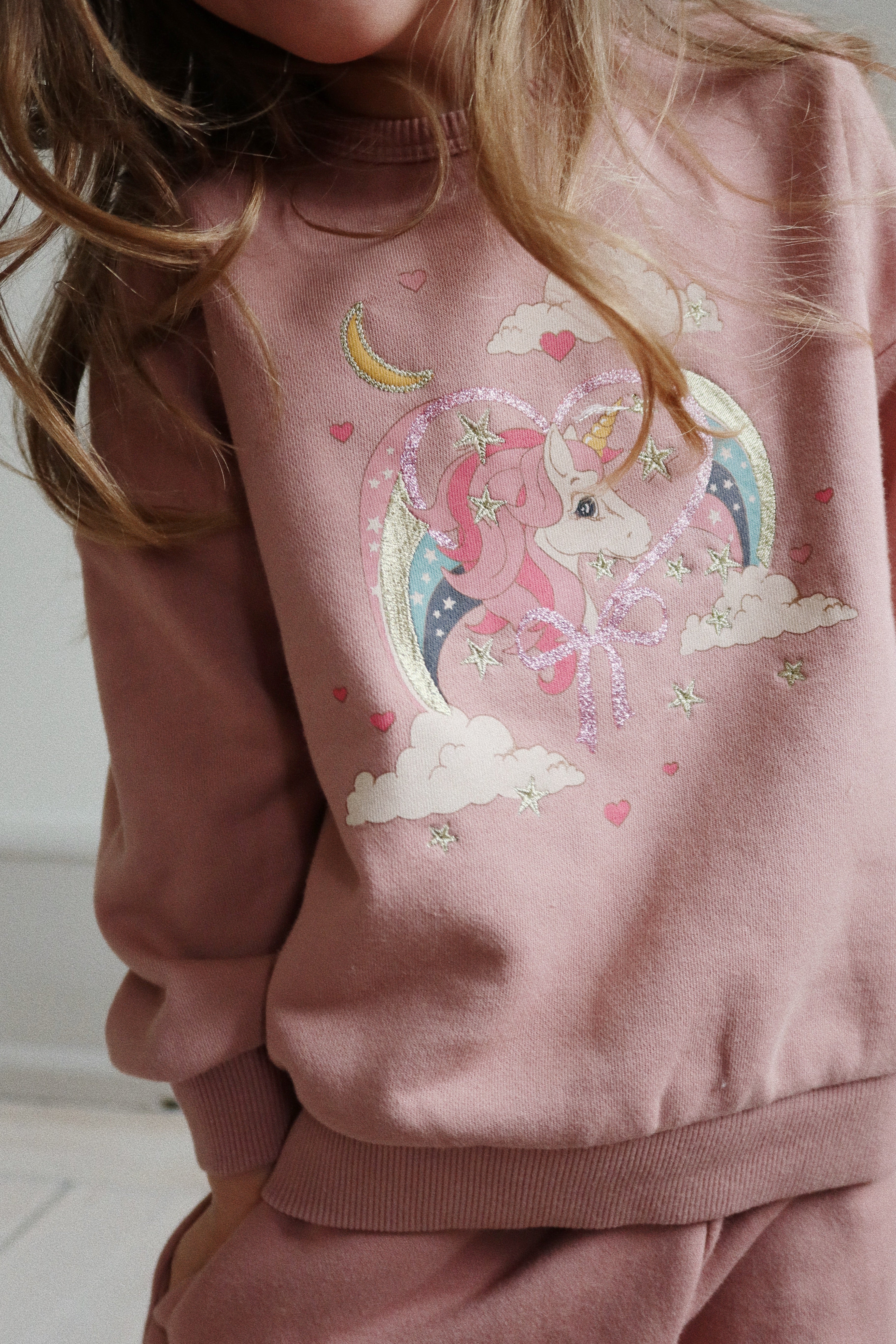 Konges Slojd - Lou Glitter Sweatshirt OCS - Mahogany Rose - Konges Slojd - littleyoyo.ca