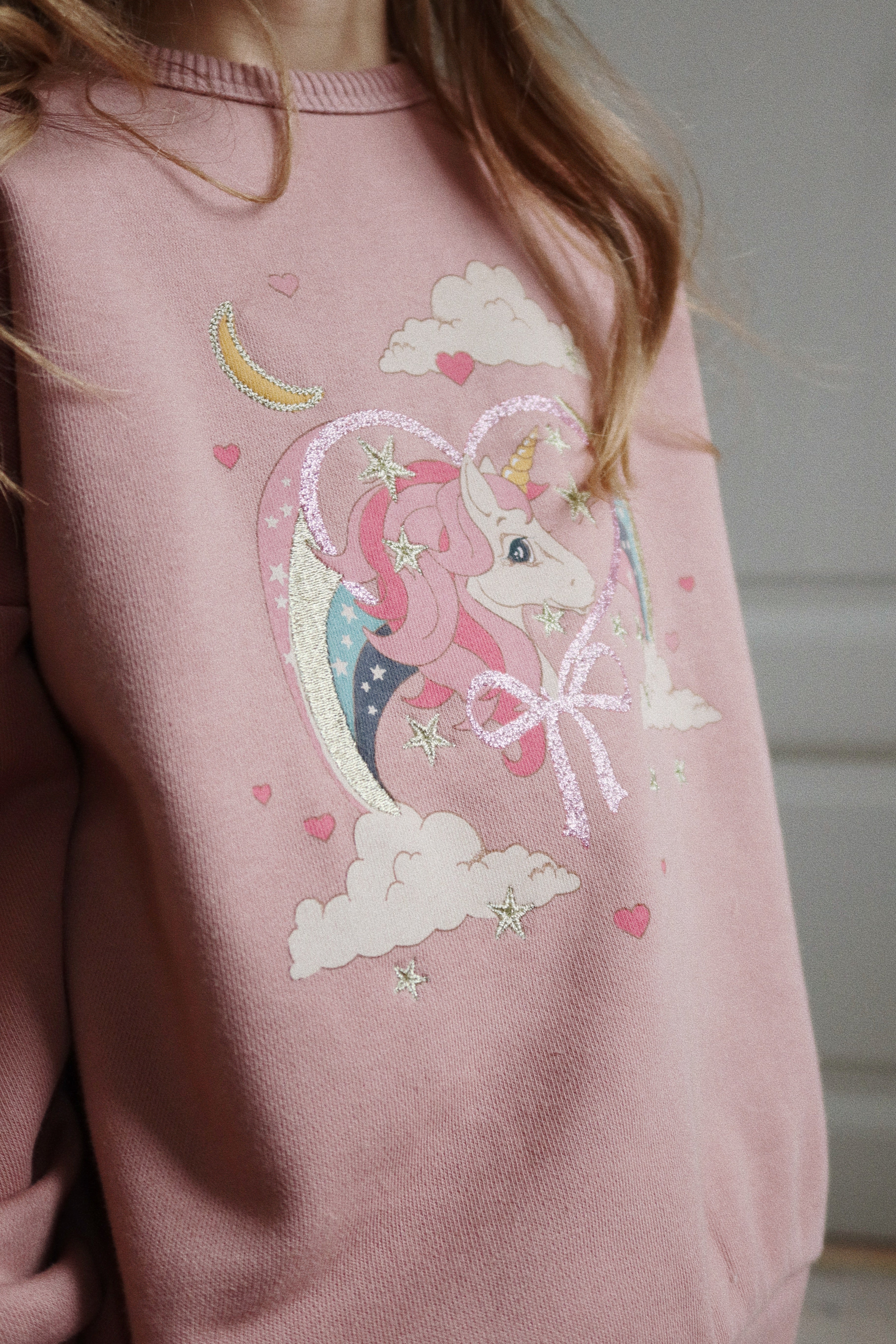 Konges Slojd - Lou Glitter Sweatshirt OCS - Mahogany Rose - Konges Slojd - littleyoyo.ca