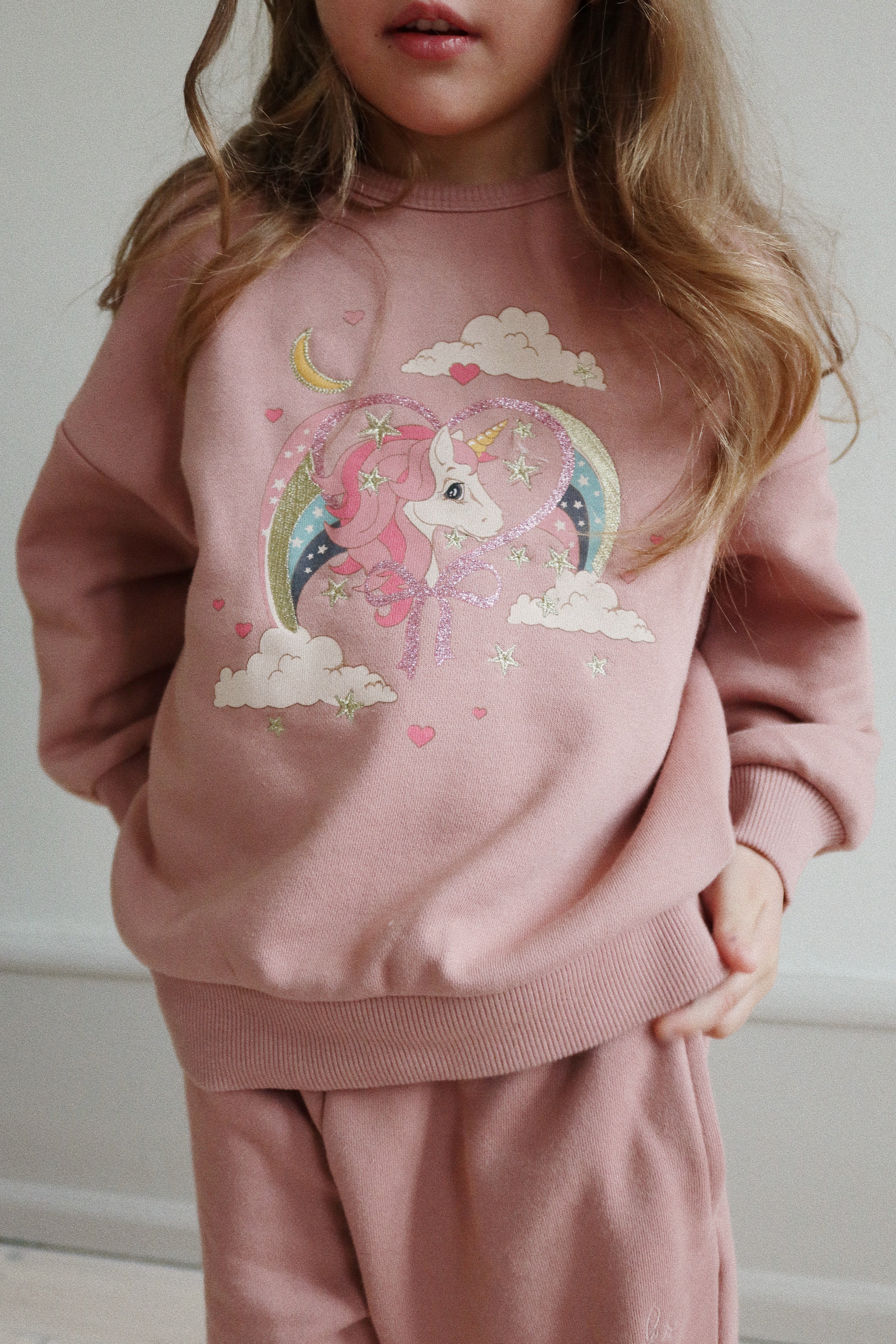 Konges Slojd - Lou Glitter Sweatshirt OCS - Mahogany Rose - Konges Slojd - littleyoyo.ca