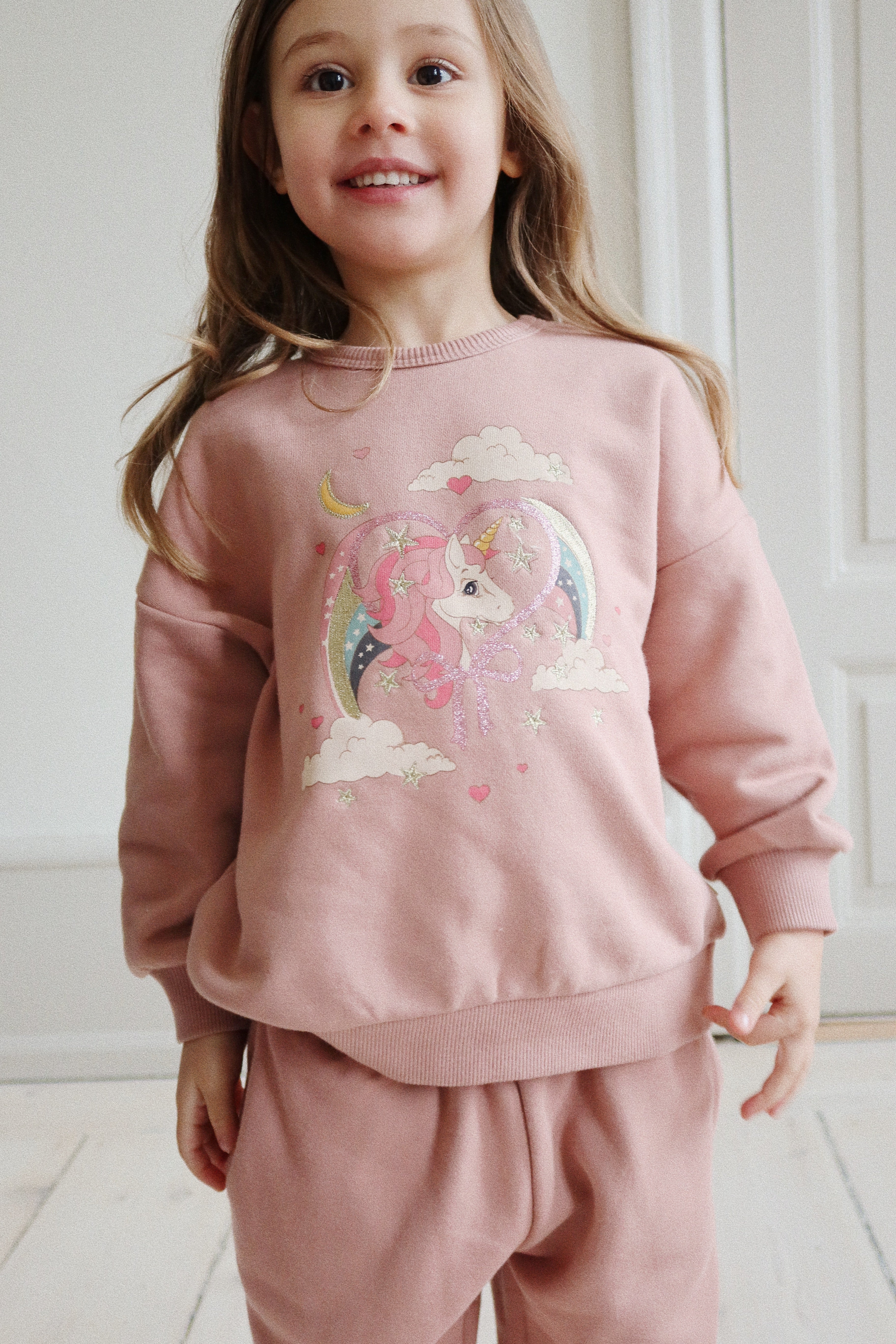 Konges Slojd - Lou Glitter Sweatshirt OCS - Mahogany Rose - Konges Slojd - littleyoyo.ca