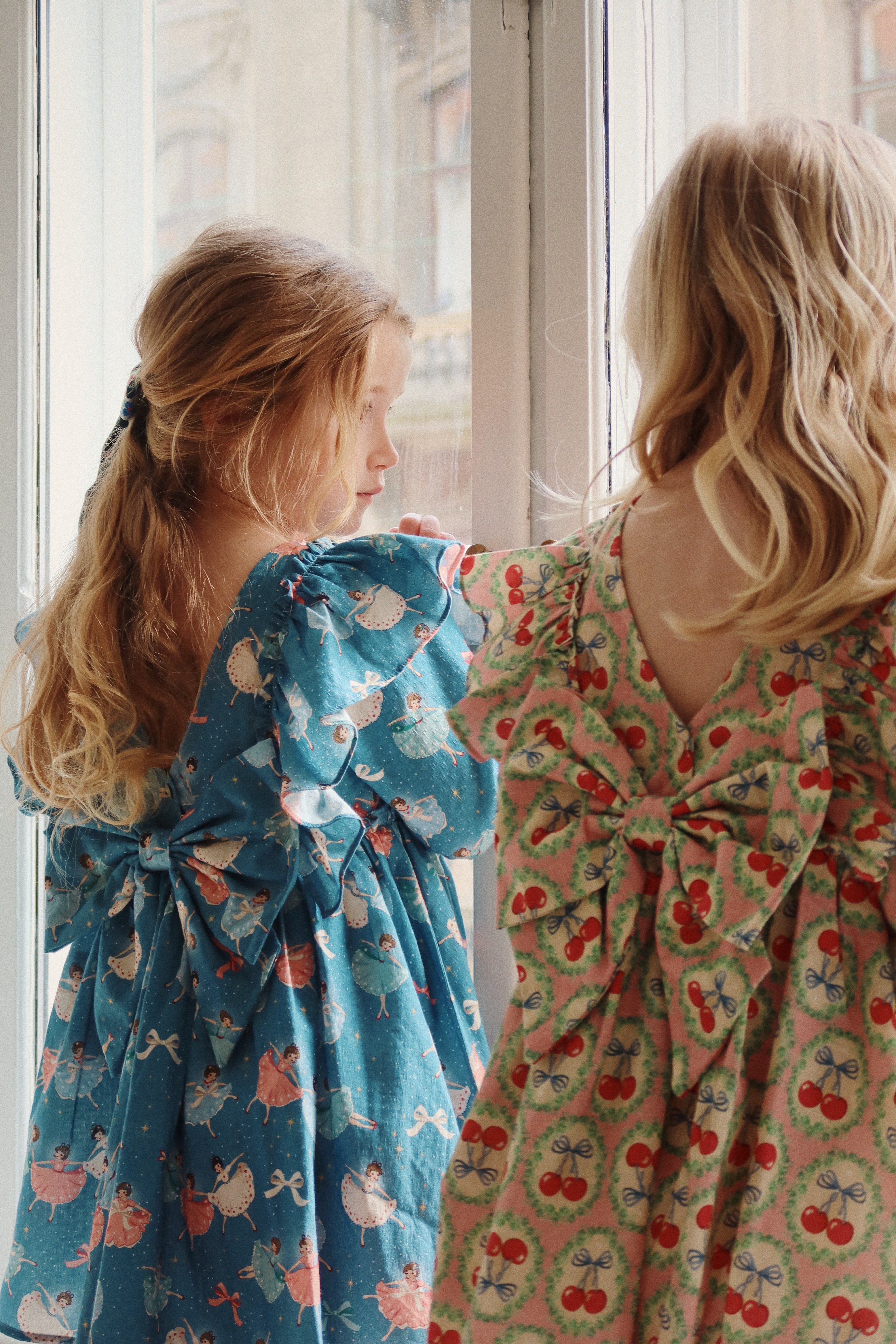 Konges Slojd - Evia Long-sleeve Bow Dress GOTS - Cherry Bow - Konges Slojd - littleyoyo.ca