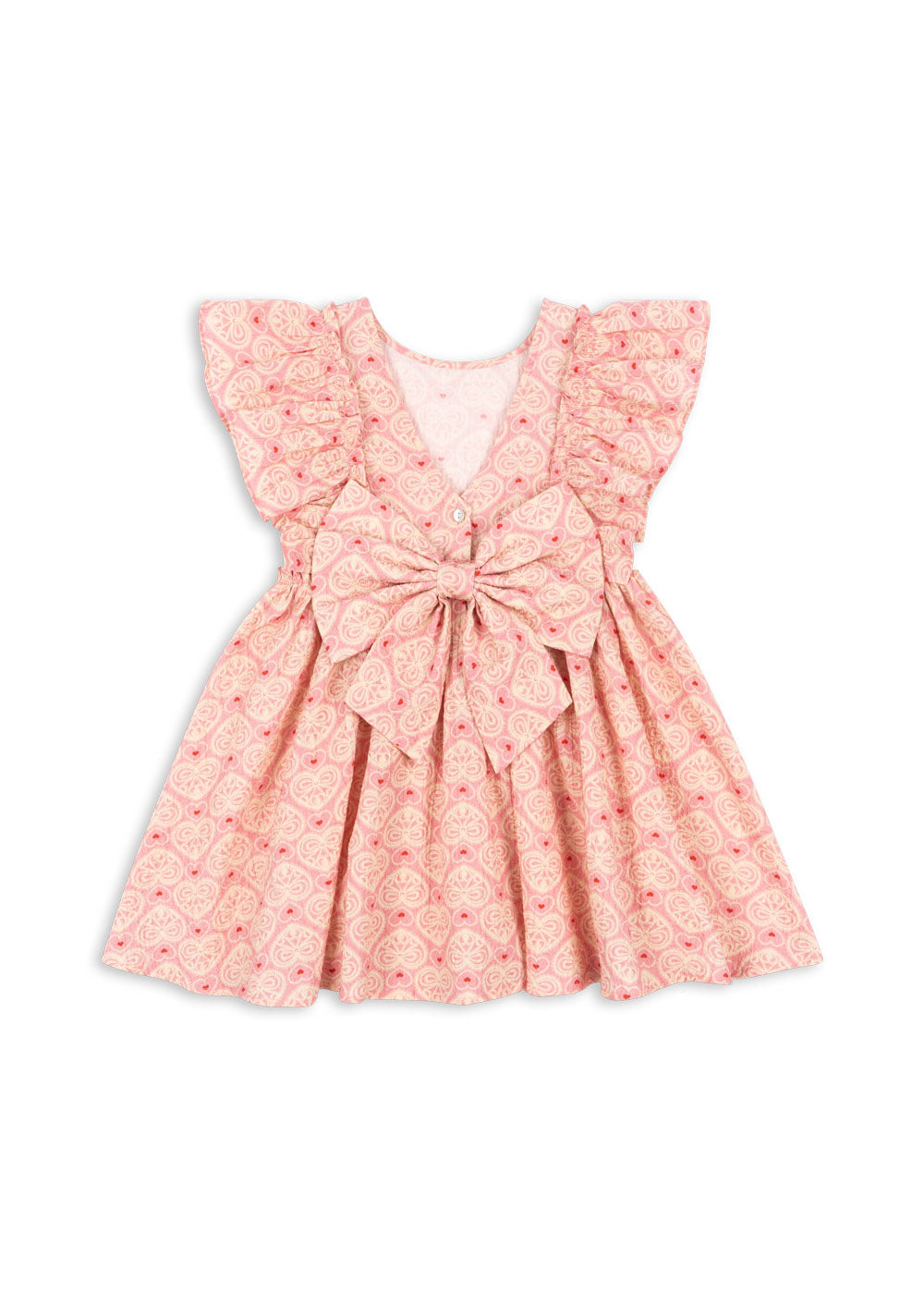 Konges Slojd - Ava Bow Dress GOTS - Lacy Pink - Konges Slojd - littleyoyo.ca