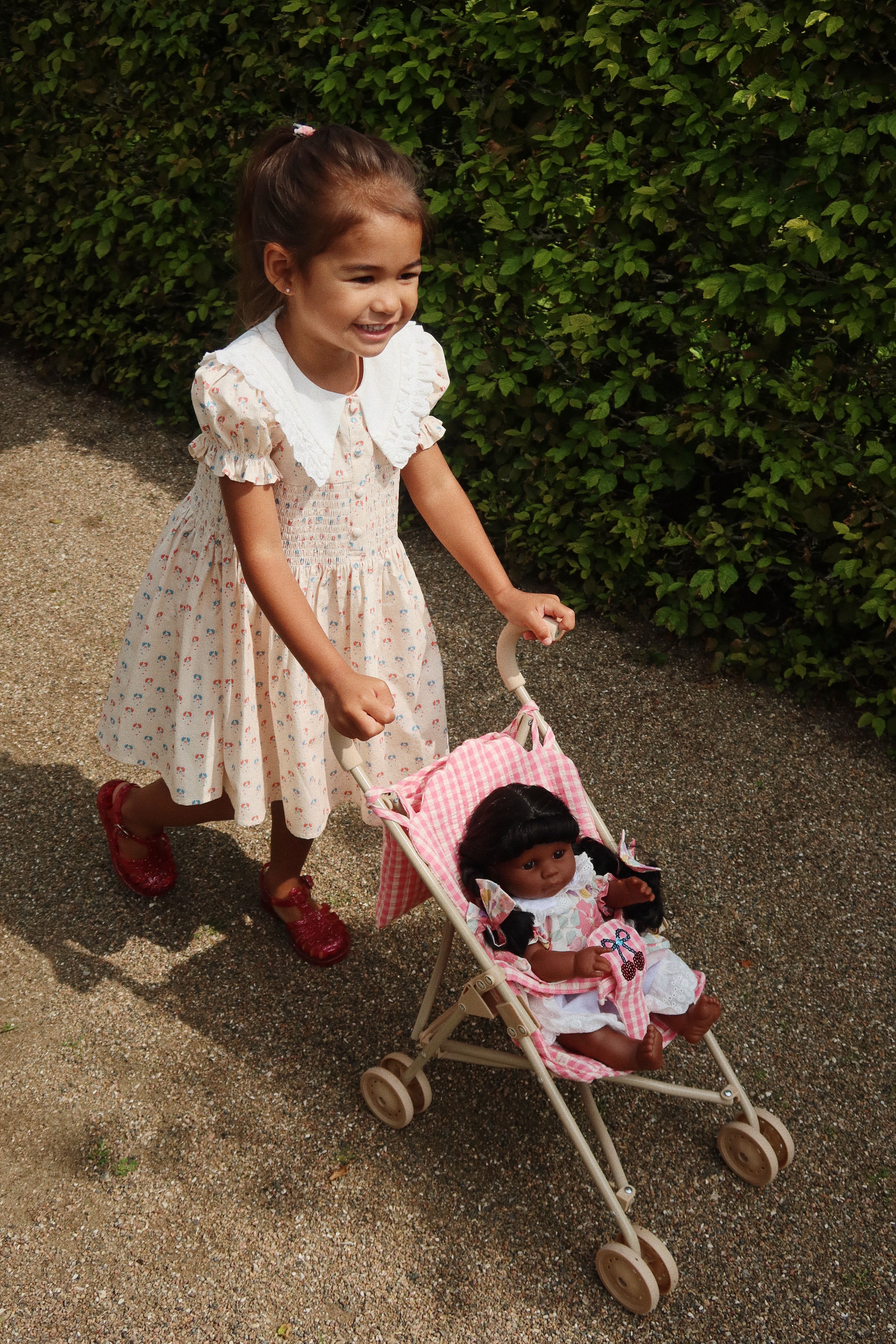 Konges Slojd - Cheeky Doll Stroller - Bubblegum Check - Konges Slojd - littleyoyo.ca