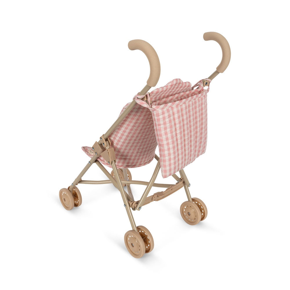 Konges Slojd - Doll Stroller - Power Pink Check - Konges Slojd - littleyoyo.ca