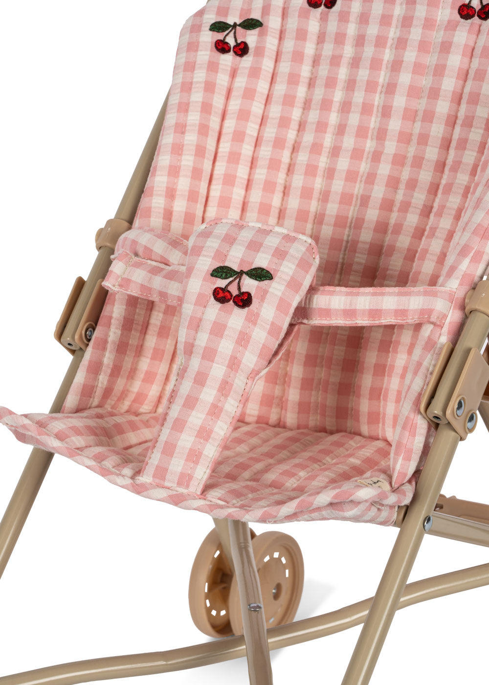 Konges Slojd - Doll Stroller - Power Pink Check - Konges Slojd - littleyoyo.ca