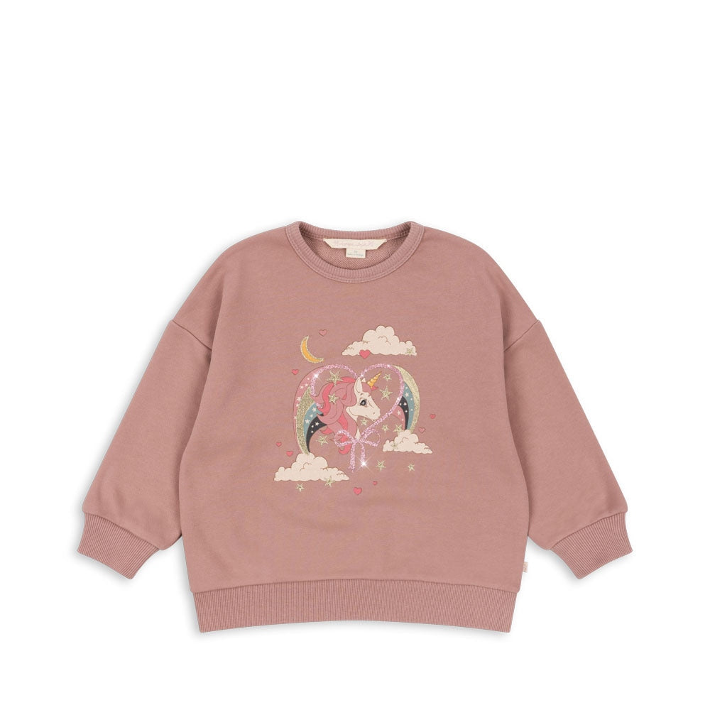 Konges Slojd - Lou Glitter Sweatshirt OCS - Mahogany Rose - Konges Slojd - littleyoyo.ca