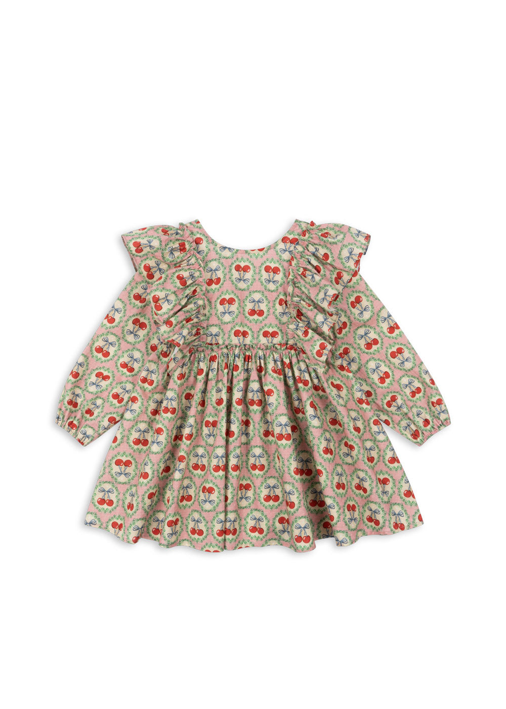 Konges Slojd - Evia Long-sleeve Bow Dress GOTS - Cherry Bow - Konges Slojd - littleyoyo.ca