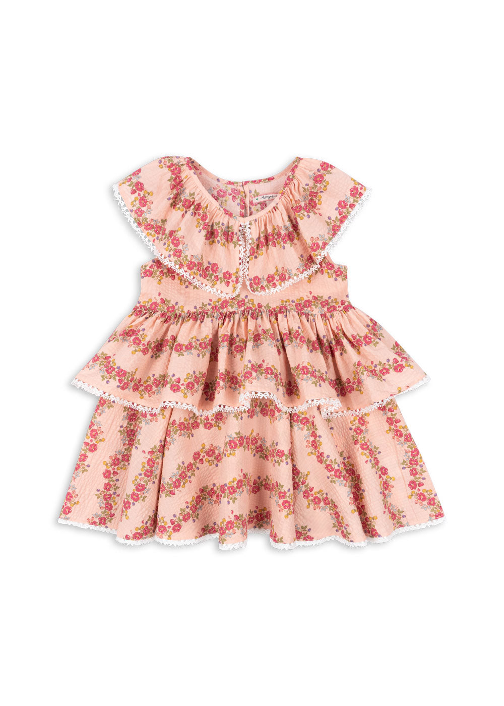 Konges Slojd - Bella Frill Dress GOTS - Floria Pink - Konges Slojd - littleyoyo.ca