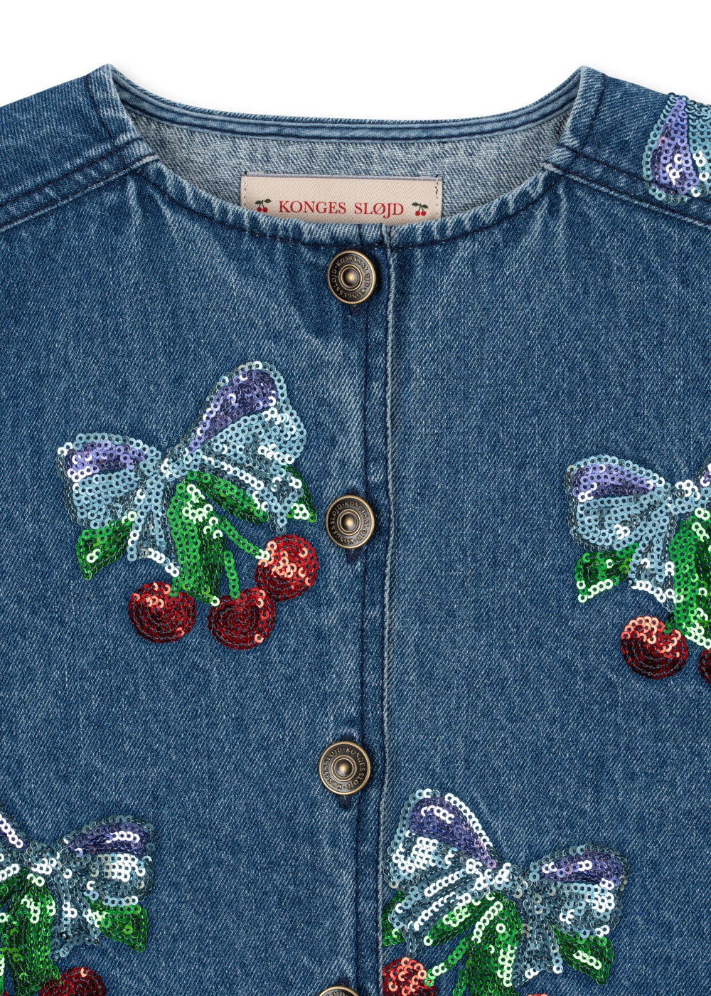 Konges Slojd - Magot Sequin Denim Jacket GOTS - Amarena Sequin