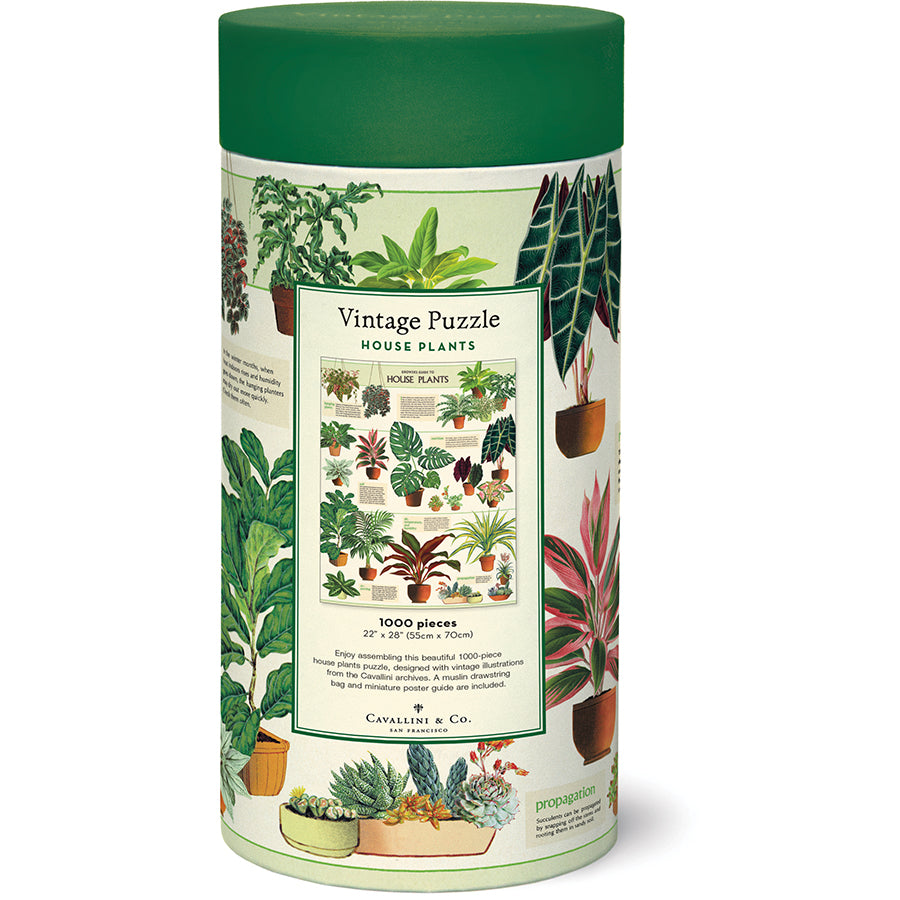 House Plants - 1000 Piece Vintage Puzzle - Cavallini & Co. - littleyoyo.ca