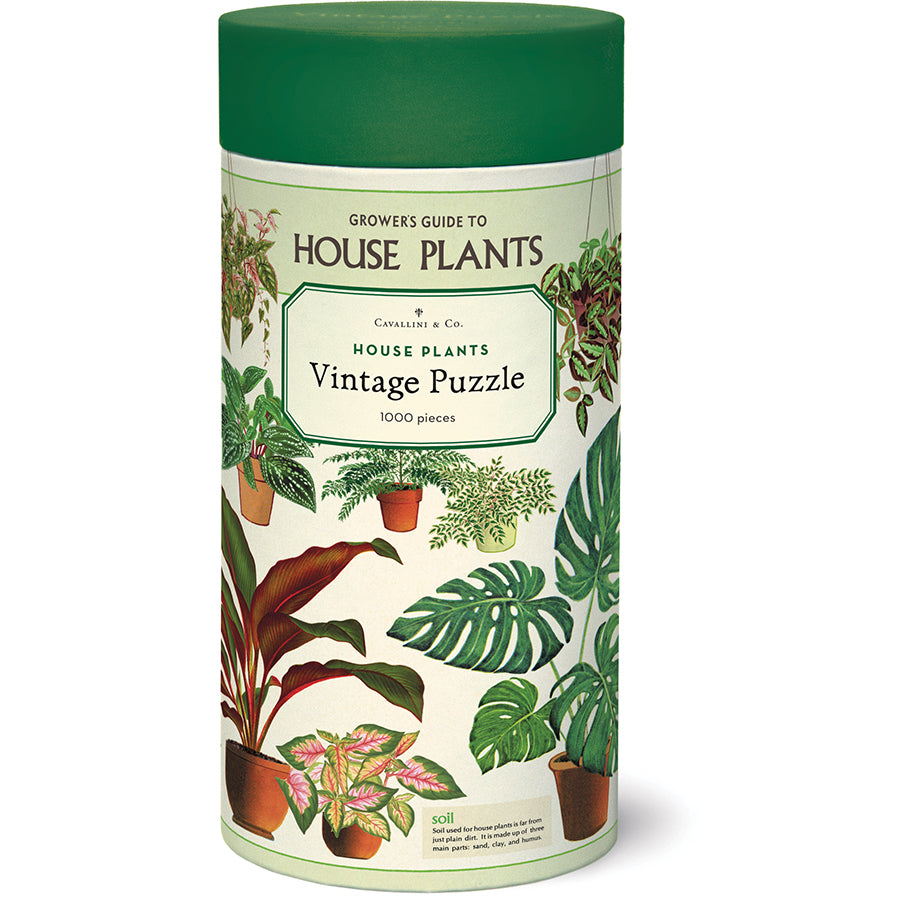 House Plants - 1000 Piece Vintage Puzzle - Cavallini & Co. - littleyoyo.ca