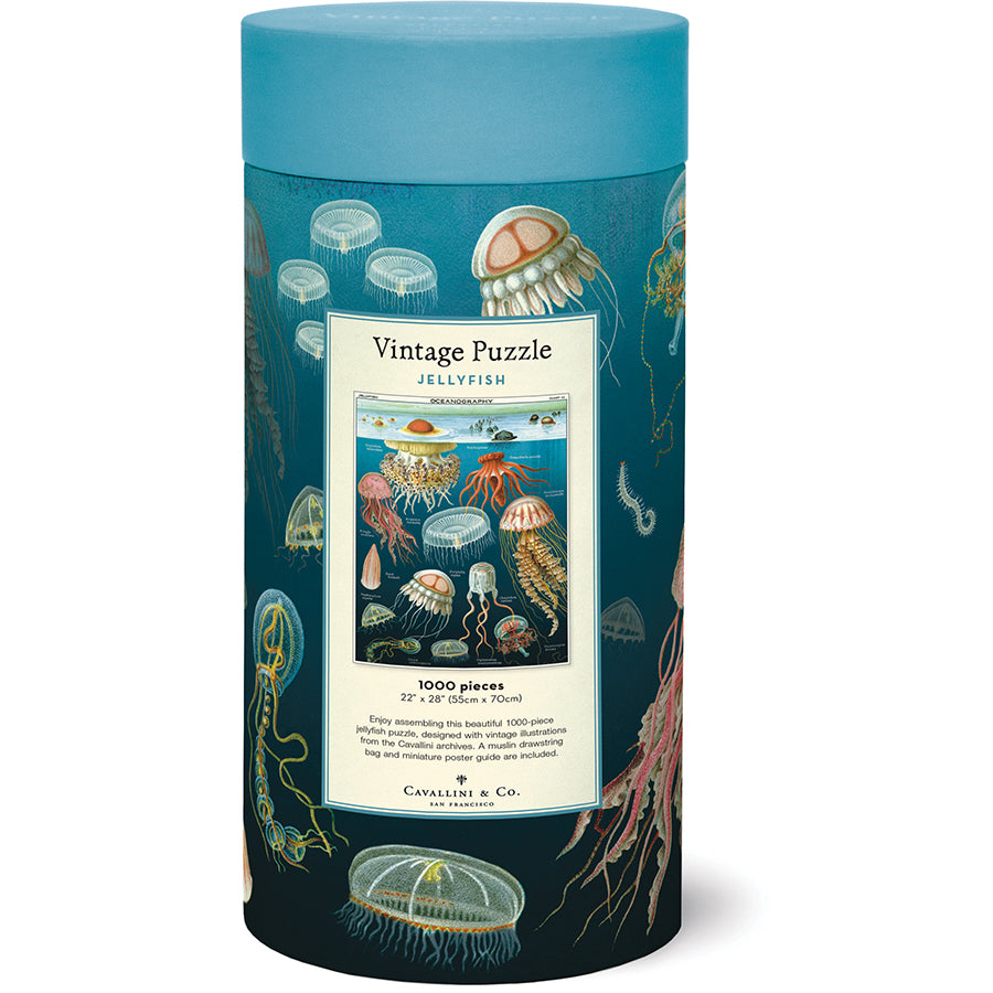 Jelly Fish - 1000 Piece Vintage Puzzle - Cavallini & Co. - littleyoyo.ca