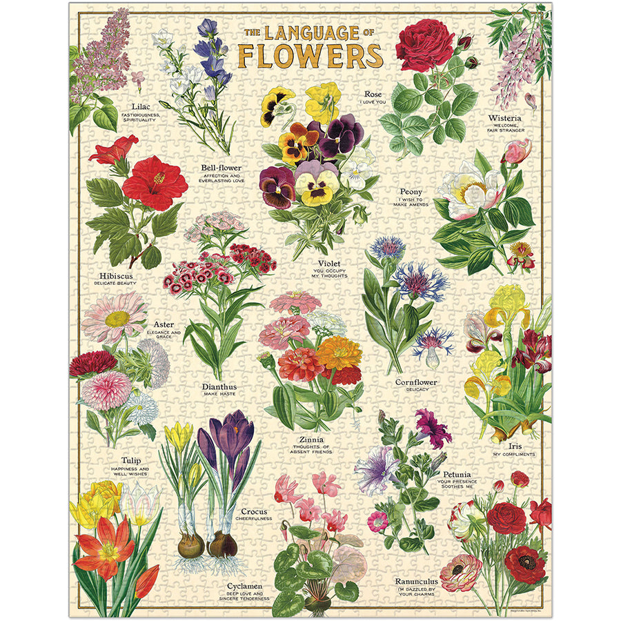 Language of Flowers - 1000 Piece Vintage Puzzle - Cavallini & Co. - littleyoyo.ca