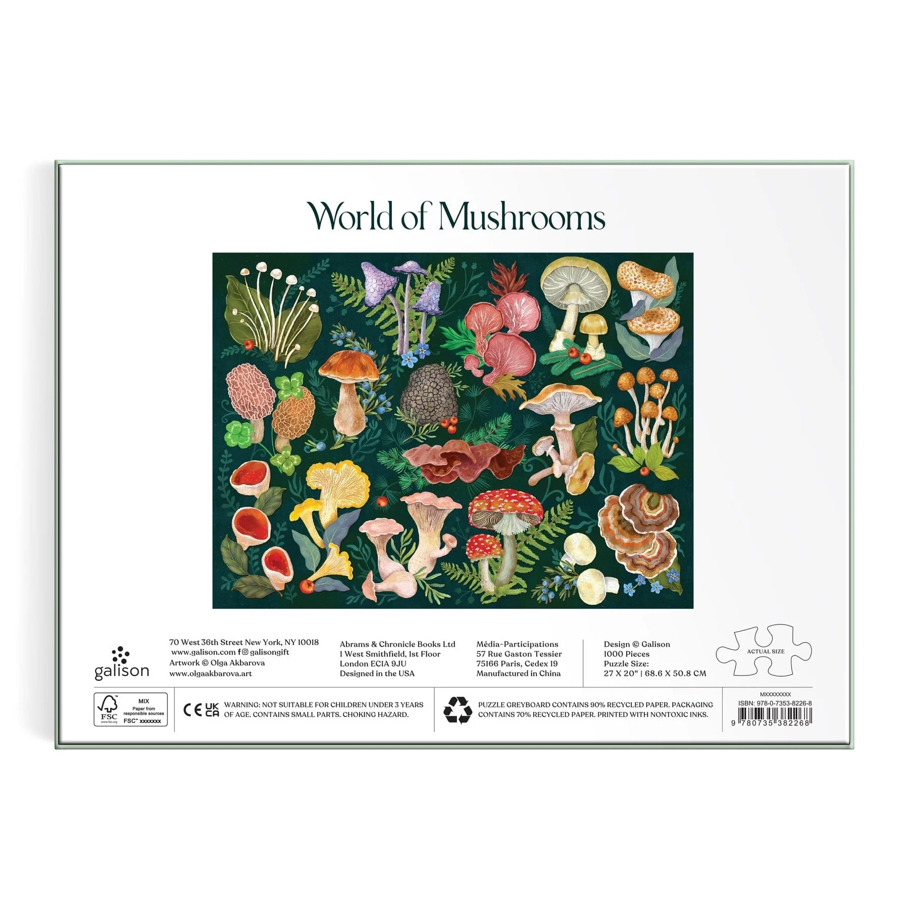 World of Mushrooms - 1000 Piece Jigsaw Puzzle - Galison - littleyoyo.ca