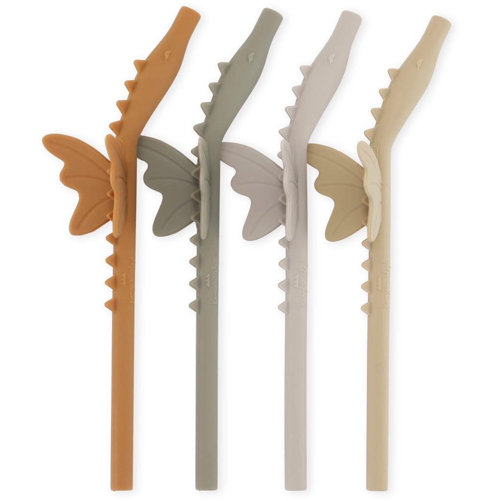 Konges Slojd - 4 Pack Silicone Sip Straw- Dragon - Konges Slojd - littleyoyo.ca