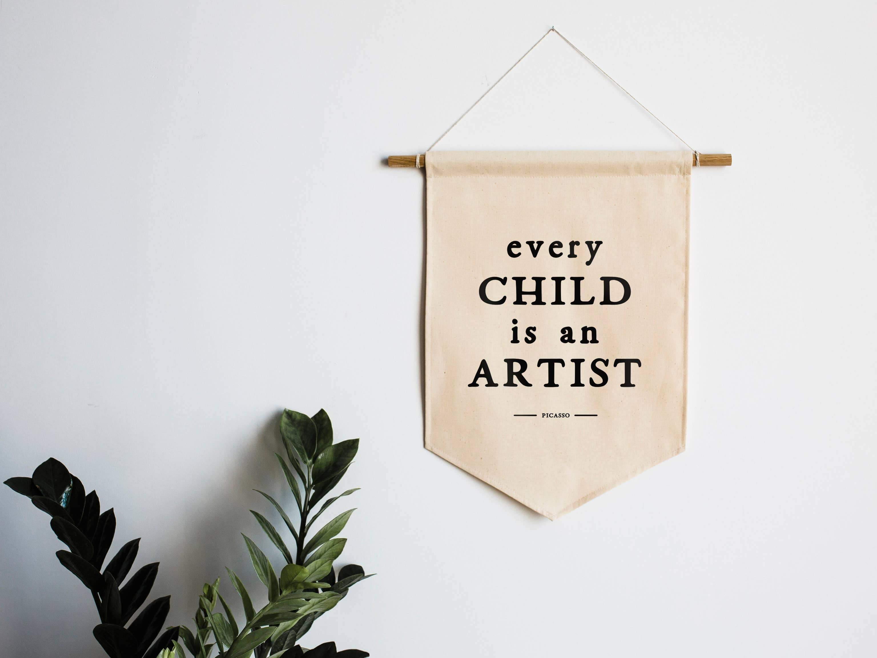 Gladfolk - Every Child Is An Artist Canvas Banner - Gladfolk - littleyoyo.ca