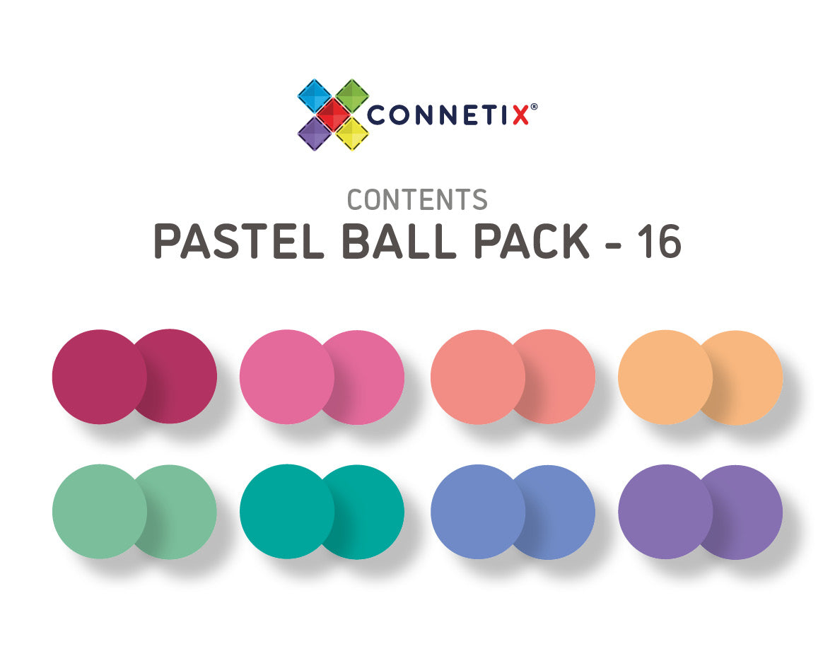 Connetix - Pastel Ball Pack 16 Piece - Connetix - littleyoyo.ca