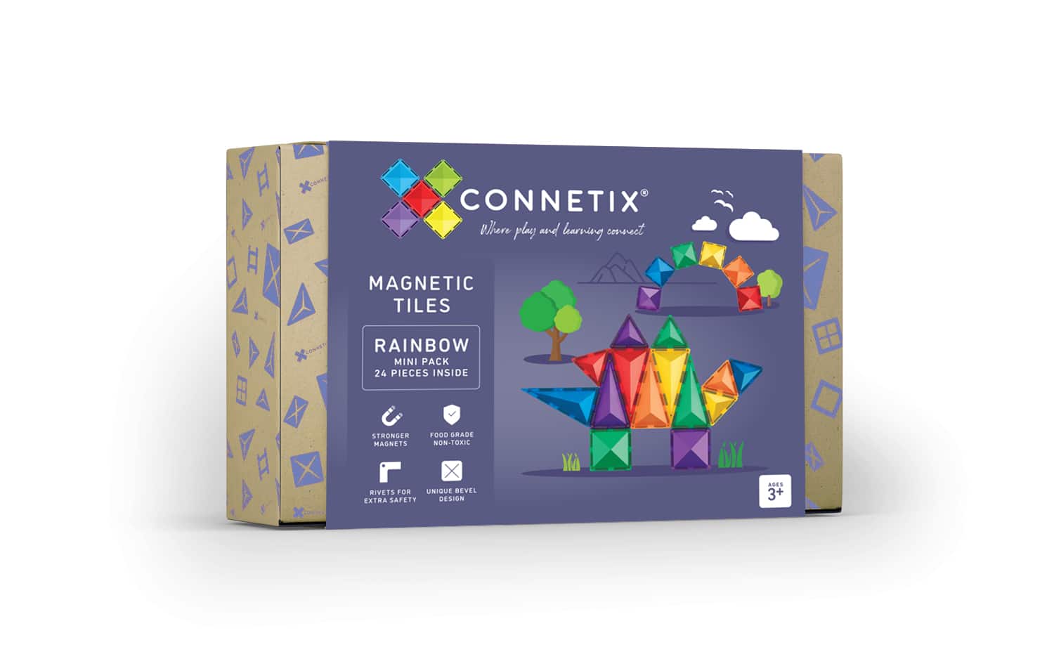 Connetix - Rainbow Mini Pack - 24 Piece Magnetic Tiles - Connetix - littleyoyo.ca
