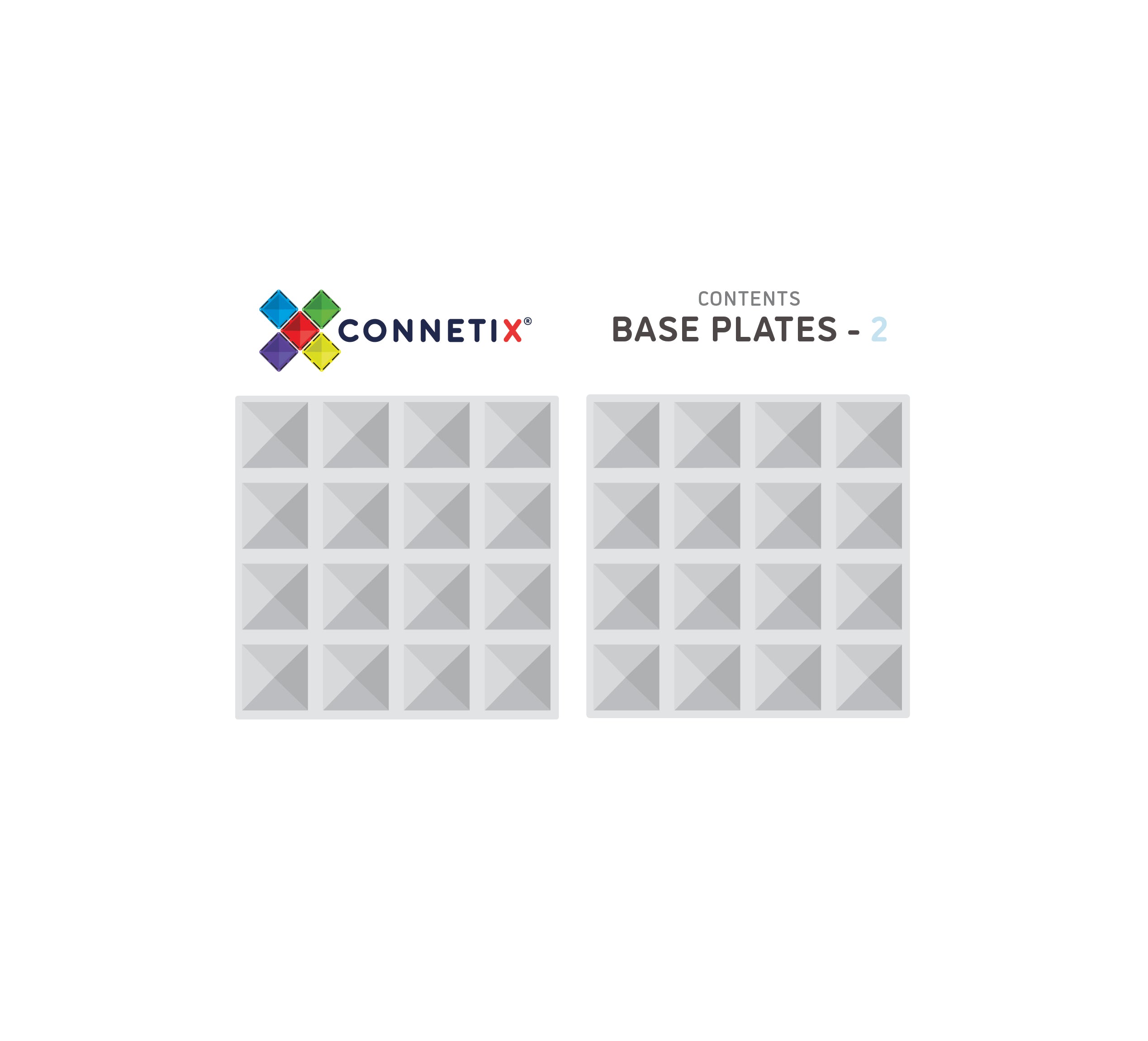 Connetix - Clear Base Plate - 2 Piece Magnetic Tiles - Connetix - littleyoyo.ca