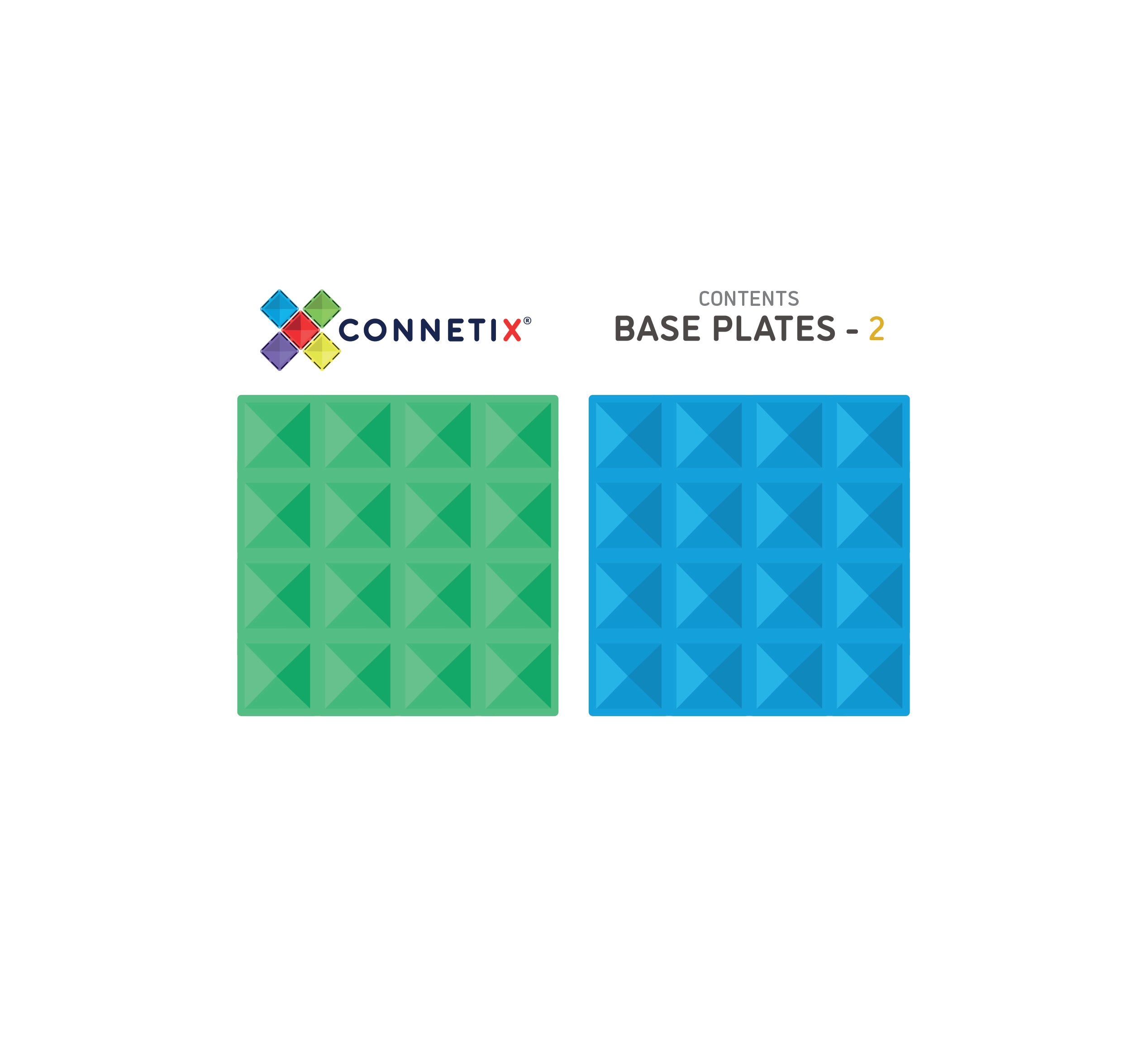 Connetix - Rainbow Blue & Green Base Plate - 2 Piece Pack Magnetic Tiles - Connetix - littleyoyo.ca