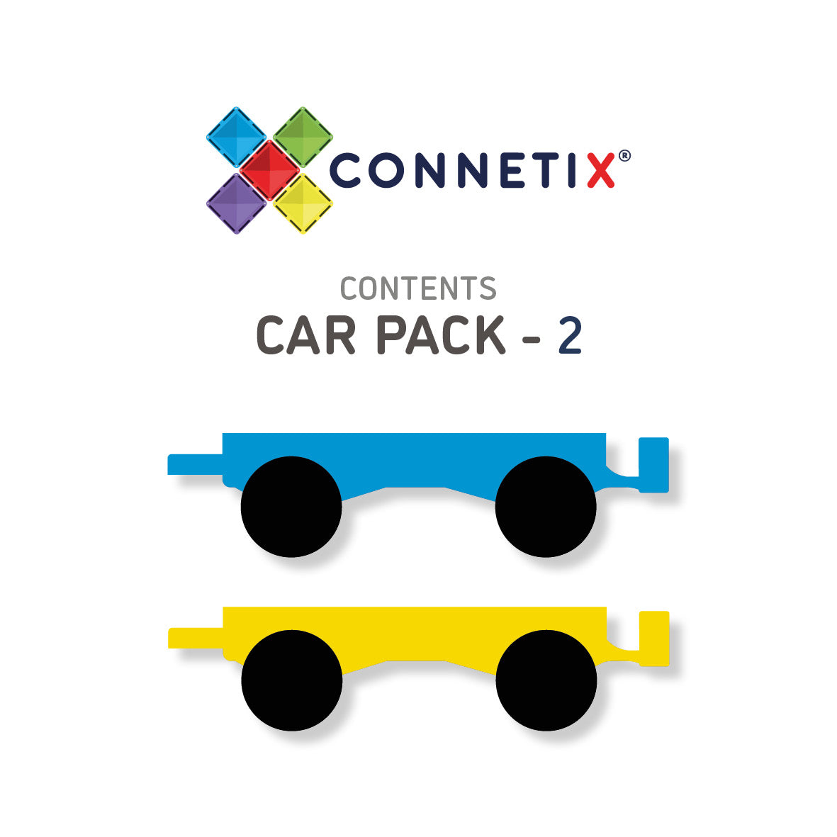 Connetix - Rainbow Car Pack 2 Piece - Connetix - littleyoyo.ca