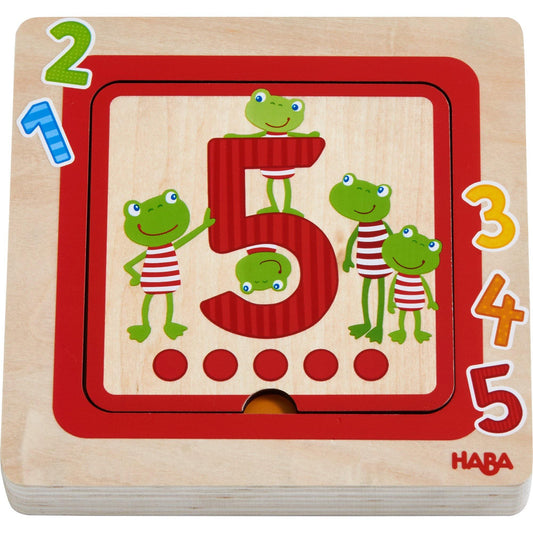HABA - Counting Friends Wood Layering Puzzle 1 to 5 - HABA - littleyoyo.ca