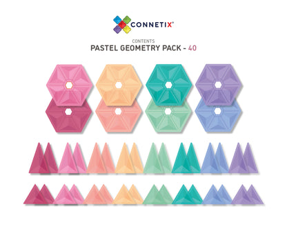 Connetix -  40 Piece Pastel Geometry Pack Magnetic Tiles
