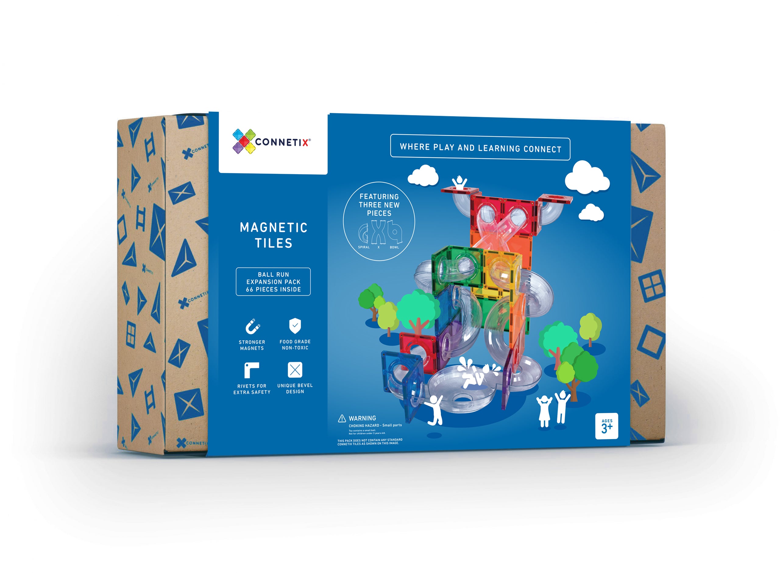 Connetix - Rainbow Ball Run Expansion - 66 Piece Pack Magnetic Tiles - Connetix - littleyoyo.ca