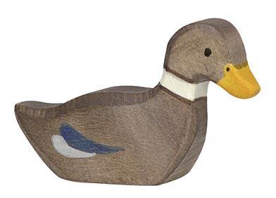 Holztiger - Duck Swimming Wooden Figure - Holztiger - littleyoyo.ca