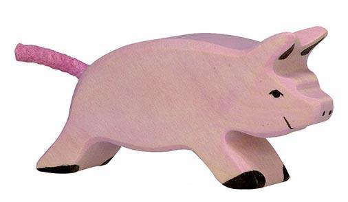 Holztiger - Piglet Running Wooden Figure - Holztiger - littleyoyo.ca