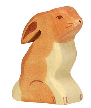 Holztiger - Hare Sitting Wooden Figure - Holztiger - littleyoyo.ca