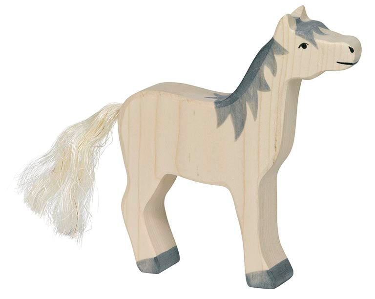 Holztiger - Horse Grey Mane Wooden Figure - Holztiger - littleyoyo.ca