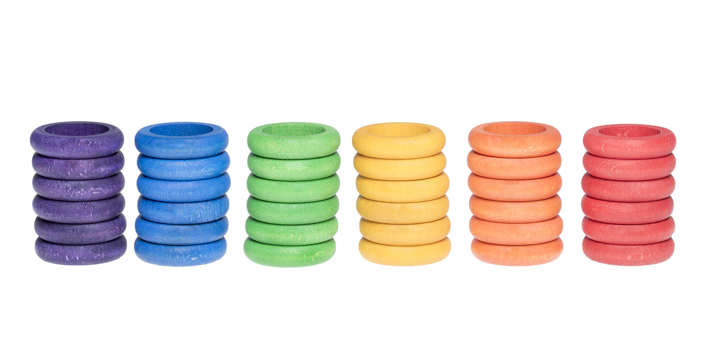 Grapat - Wood Coloured Rings 36 pieces