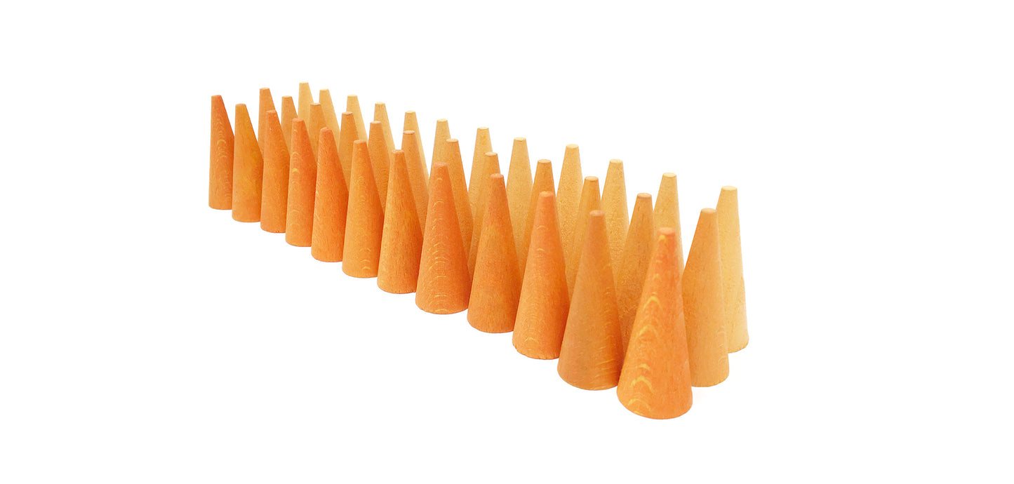 Grapat - Wood Mandala Cones - Orange