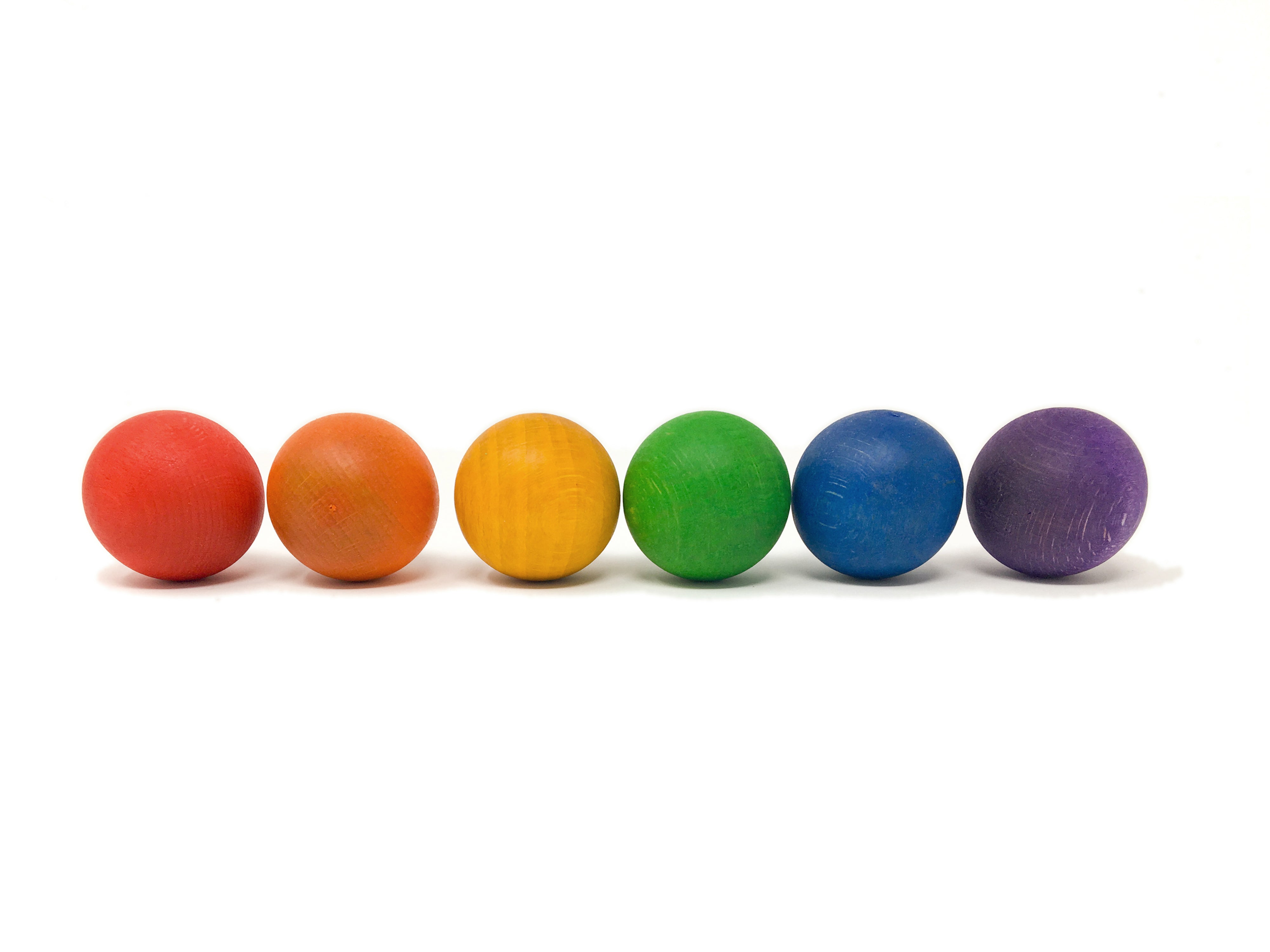 Grapat - Wood Coloured Balls 6 pieces - Grapat - littleyoyo.ca