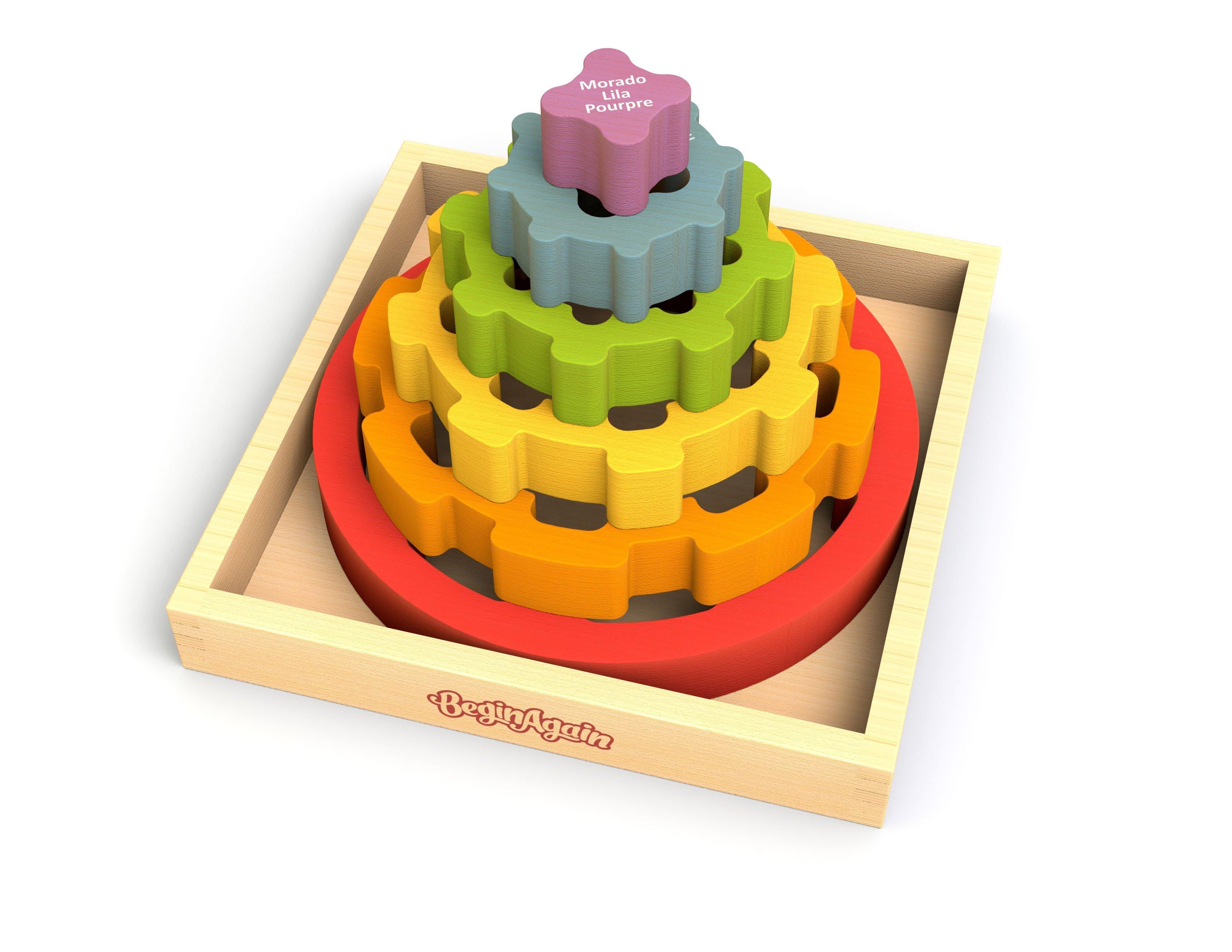 BeginAgain - Gear Stacker - Multilingual Stacking Puzzle - BeginAgain - littleyoyo.ca