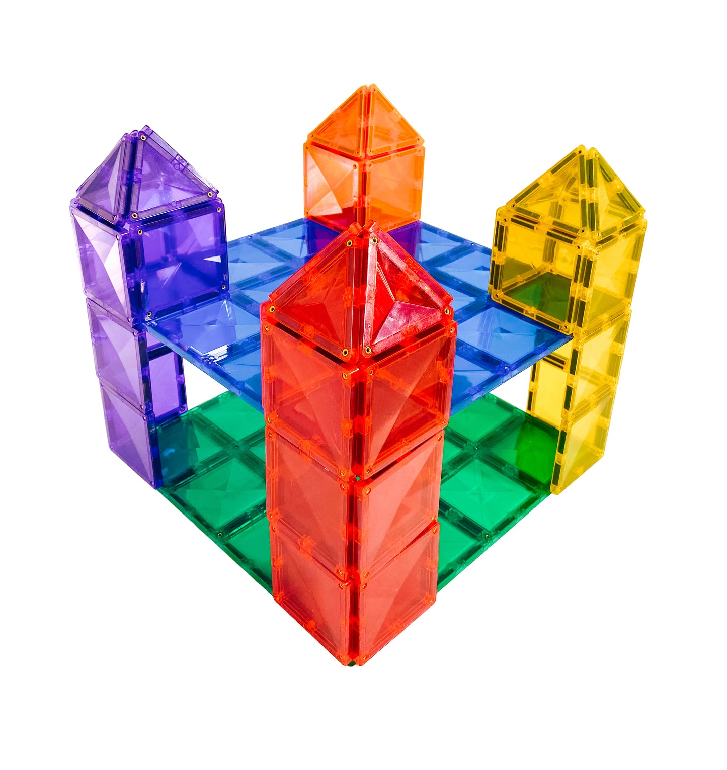 Connetix - 2 Piece Base Plate Rainbow Pack Magnetic Tiles