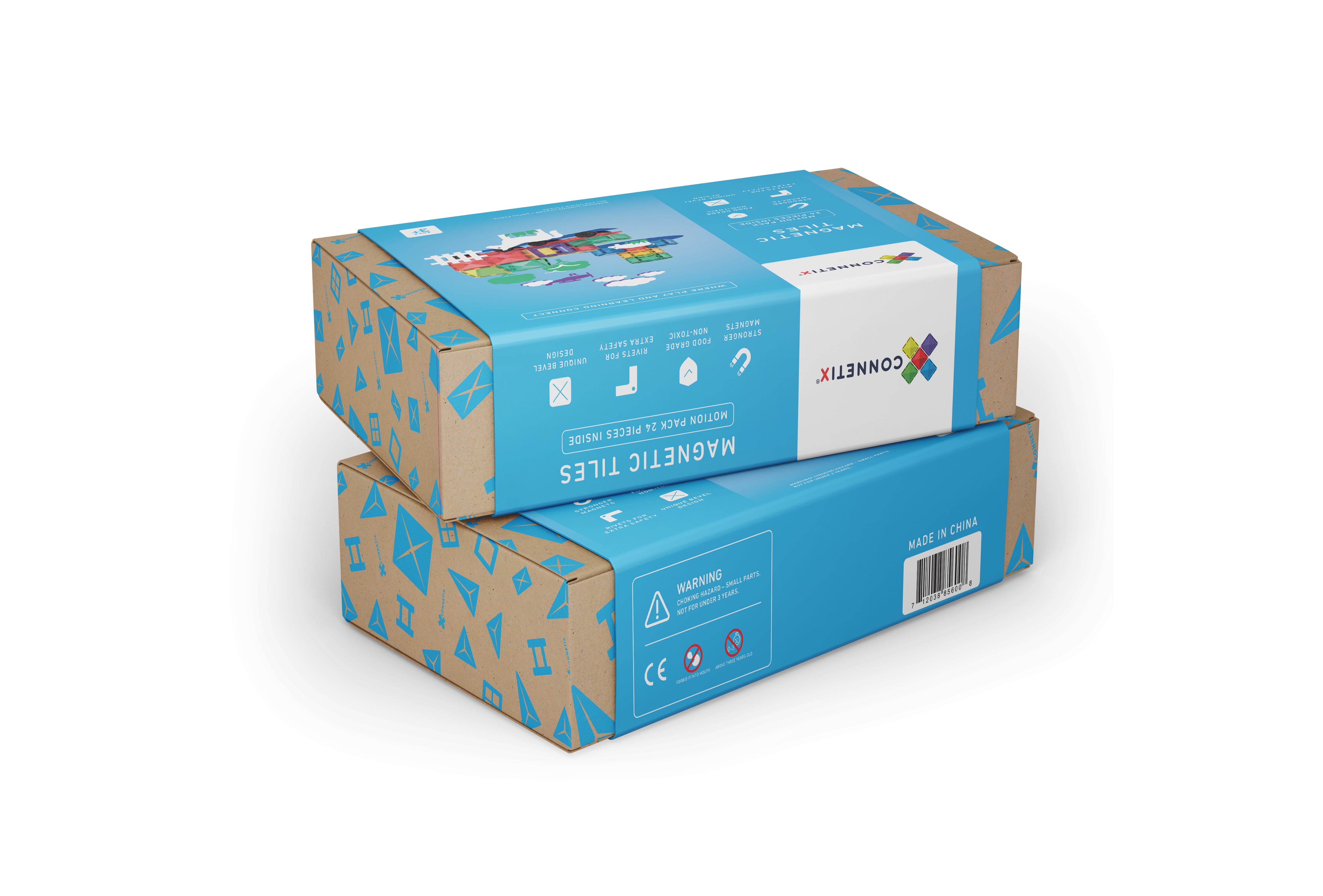 Connetix - Rainbow Motion Pack - 24 Piece Magnetic Tiles - Connetix - littleyoyo.ca