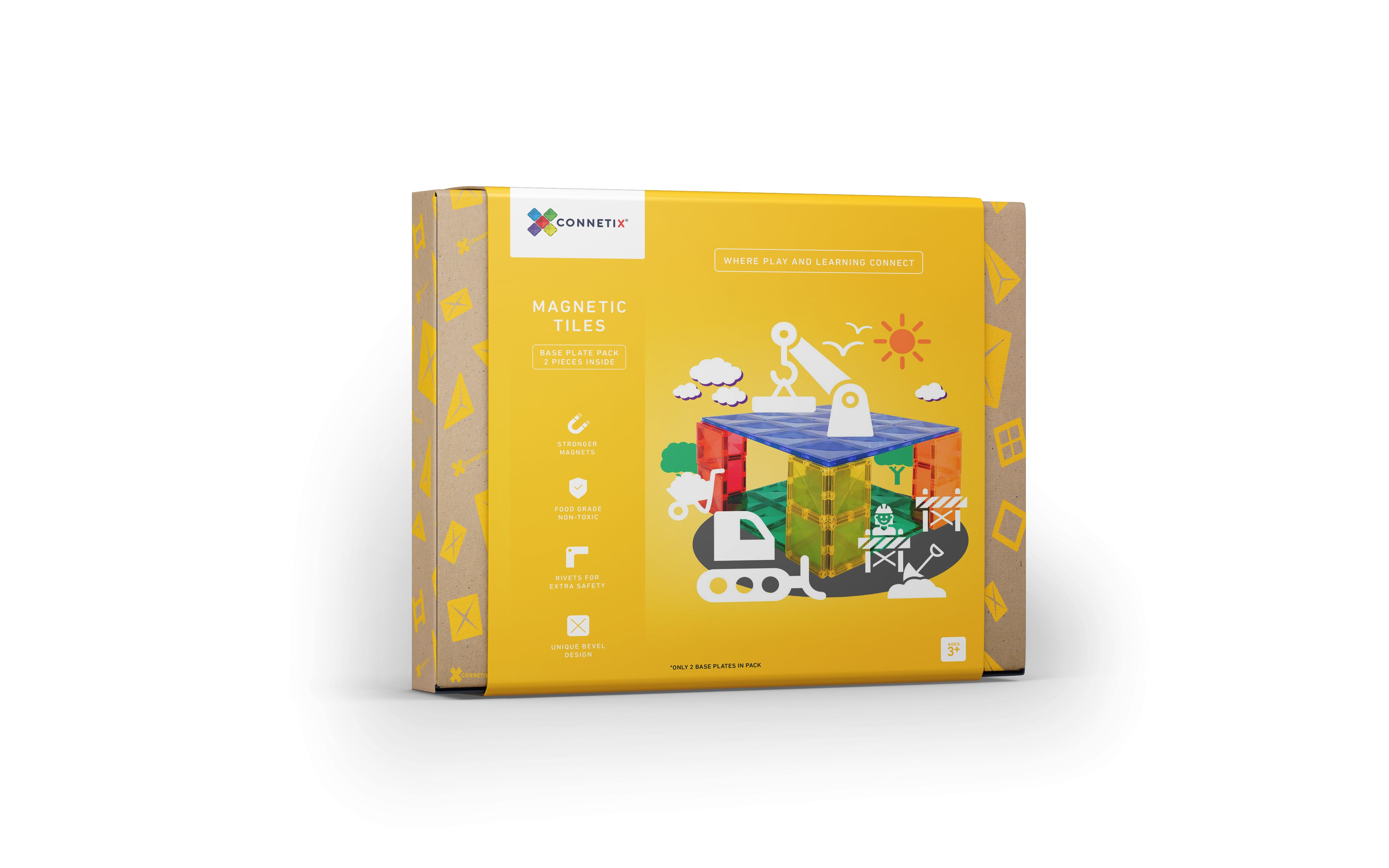 Connetix - Rainbow Blue & Green Base Plate - 2 Piece Pack Magnetic Tiles - Connetix - littleyoyo.ca