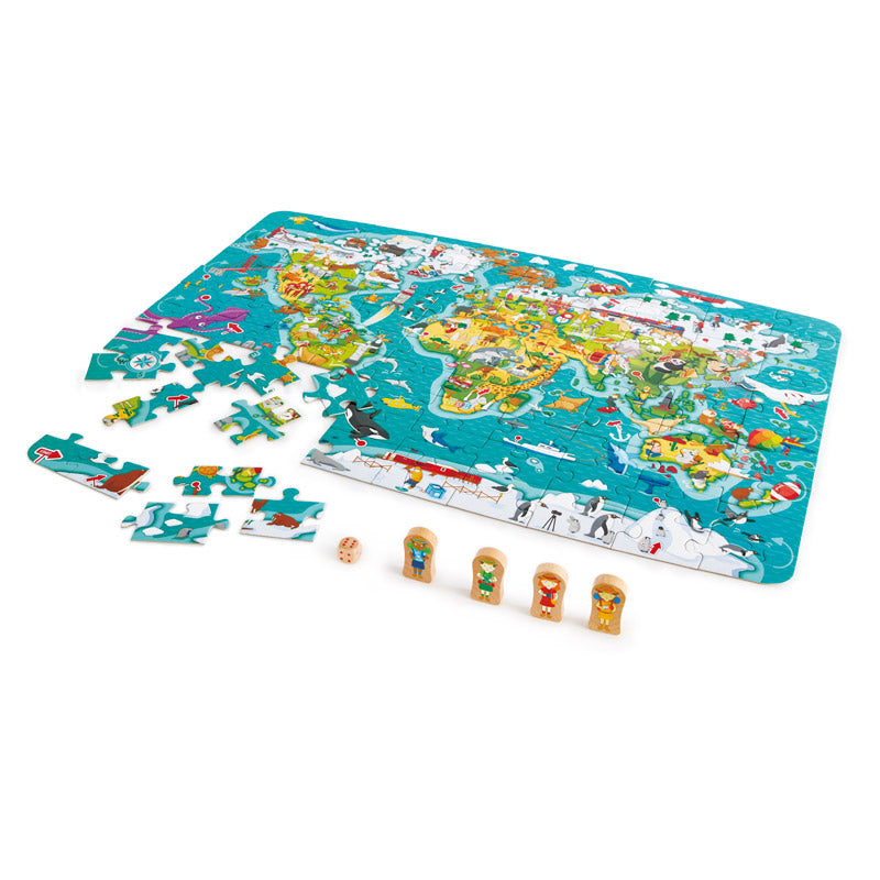 Hape - 2-in-1 World Tour Puzzle & Game - Hape - littleyoyo.ca