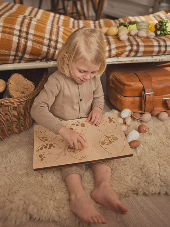 Stuka Puka - Egg On Wooden Puzzle - Stuka Puka - littleyoyo.ca