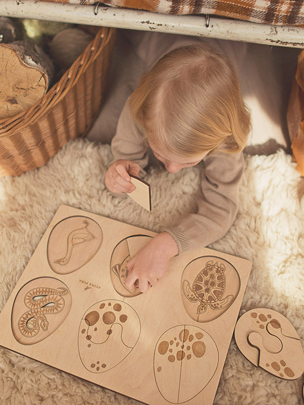 Stuka Puka - Egg On Wooden Puzzle - Stuka Puka - littleyoyo.ca