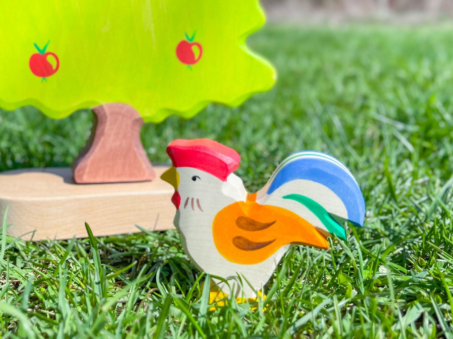 Holztiger - Rooster Wooden Figure - Holztiger - littleyoyo.ca