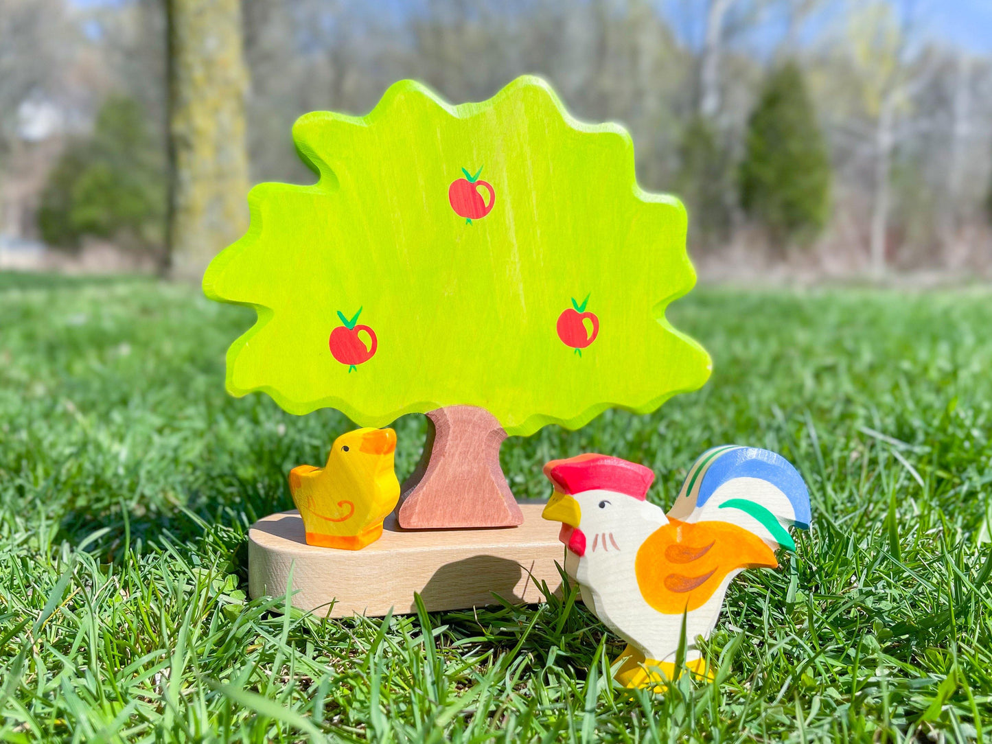 Holztiger - Rooster Wooden Figure - Holztiger - littleyoyo.ca