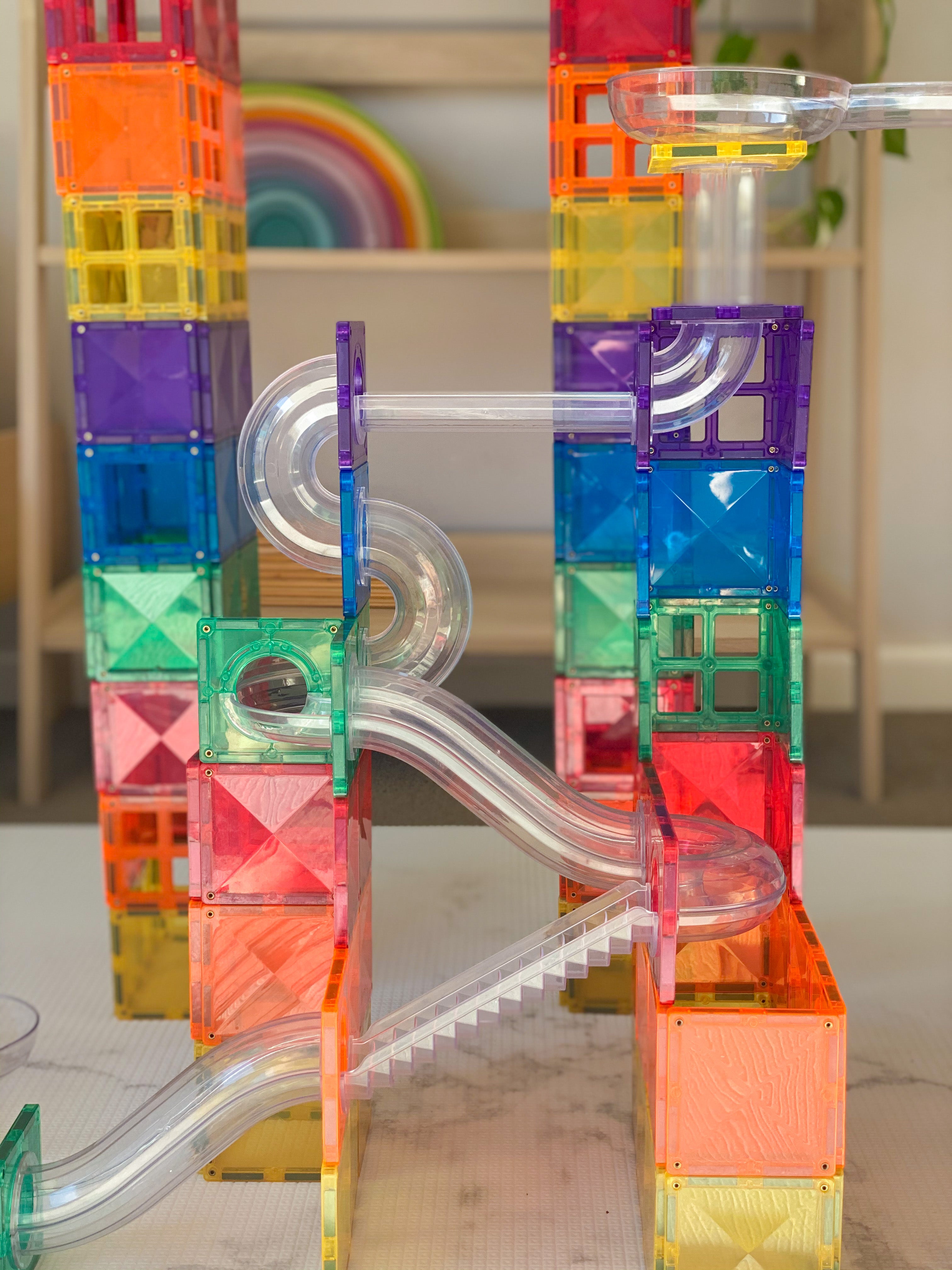 Connetix - Rainbow Ball Run Pack - 92 Piece Magnetic Tiles - Connetix - littleyoyo.ca